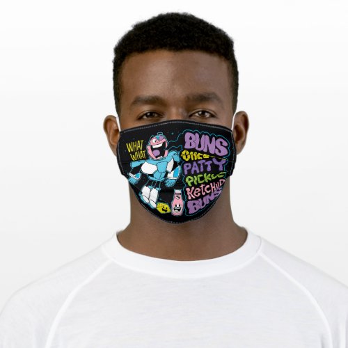 Teen Titans Go  Cyborg Burger Rap Adult Cloth Face Mask