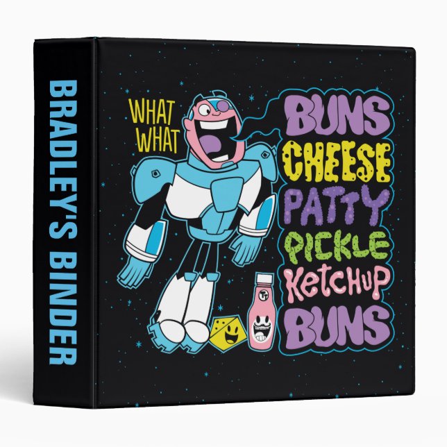 Teen Titans Go! | Cyborg Burger Rap Binder (Front/Spine)