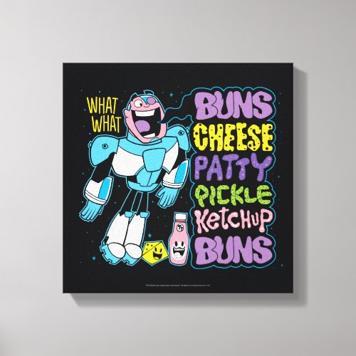Teen Titans Go  Cyborg Burger Rap Canvas Print