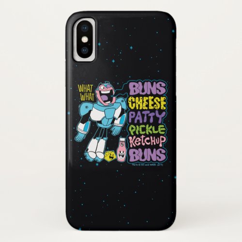 Teen Titans Go  Cyborg Burger Rap iPhone X Case