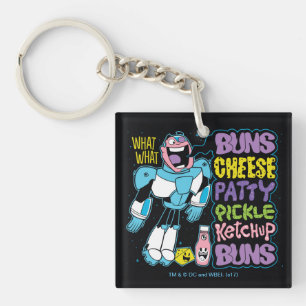 Teen Titans Go! Cyborg Burger Rap Keychain