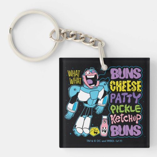 Teen Titans Go  Cyborg Burger Rap Keychain