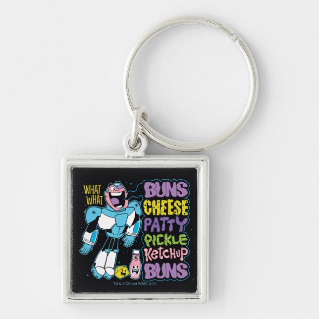 Teen Titans Go! | Cyborg Burger Rap Keychain (Front)