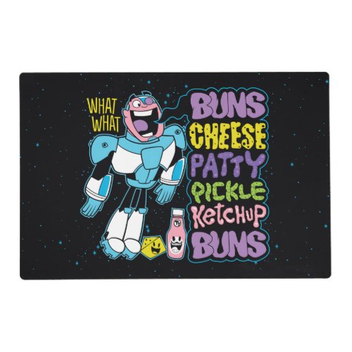 Teen Titans Go  Cyborg Burger Rap Placemat