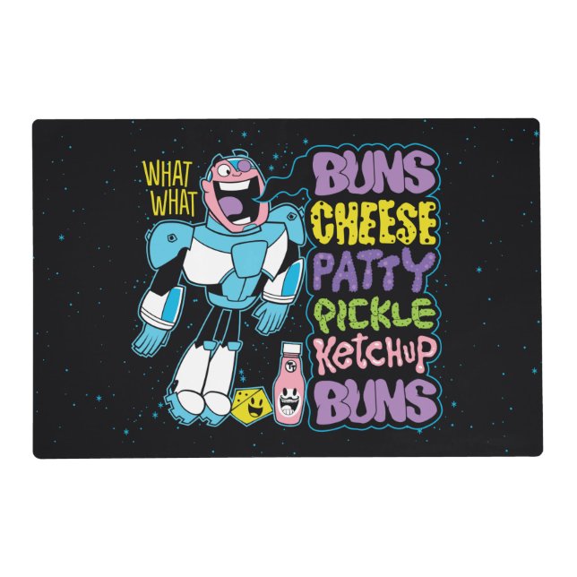 Teen Titans Go! | Cyborg Burger Rap Placemat (Front)
