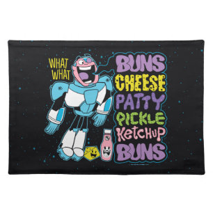 Teen Titans Go! Cyborg Burger Rap Placemat