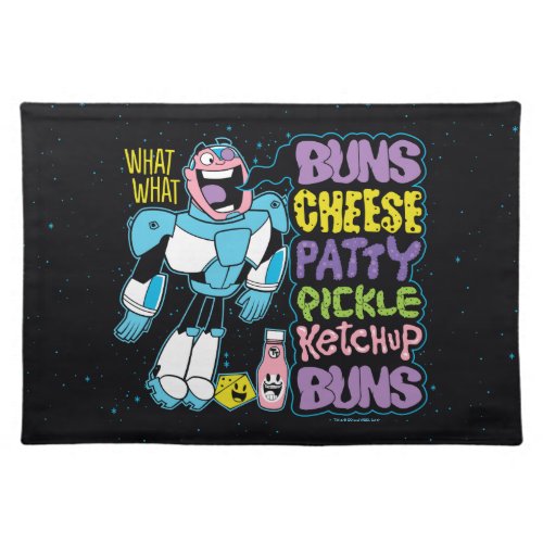 Teen Titans Go  Cyborg Burger Rap Placemat