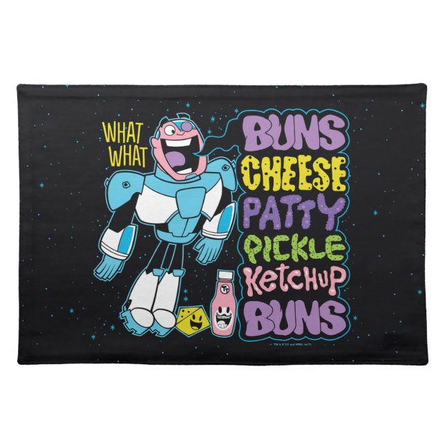 Teen Titans Go! | Cyborg Burger Rap Placemat (Front)