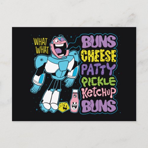 Teen Titans Go  Cyborg Burger Rap Postcard