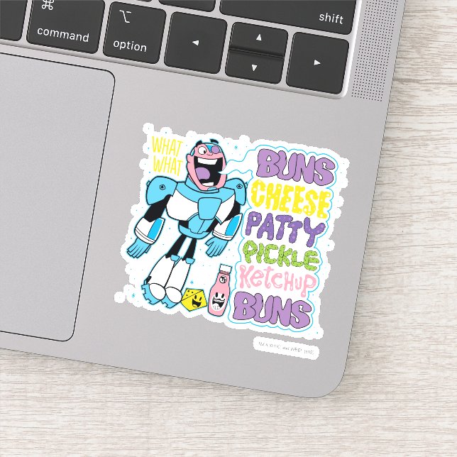 Teen Titans Go! | Cyborg Burger Rap Sticker (Detail)