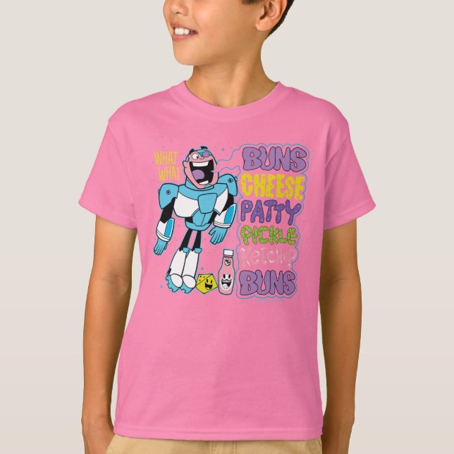 Teen Titans Go! | Cyborg Burger Rap T-Shirt (Front)