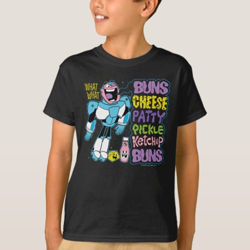 Teen Titans Go  Cyborg Burger Rap T_Shirt