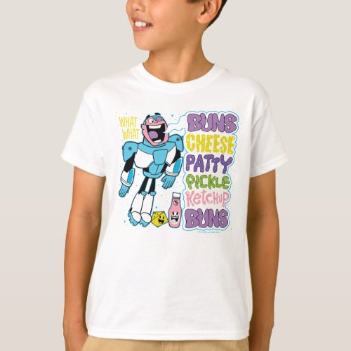 Teen Titans Go  Cyborg Burger Rap T_Shirt