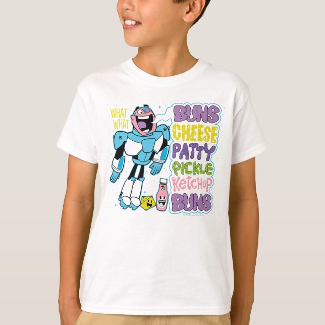 Teen Titans Go! | Cyborg Burger Rap T-Shirt (Front)