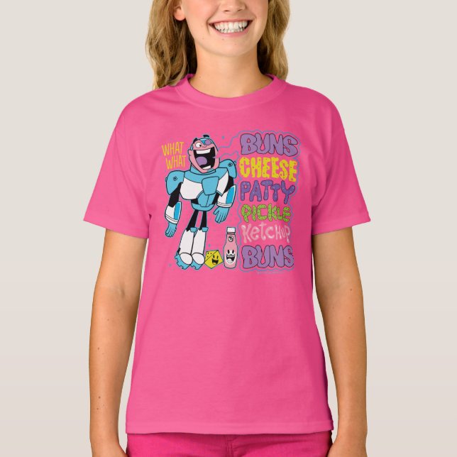 Teen Titans Go! | Cyborg Burger Rap T-Shirt (Front)