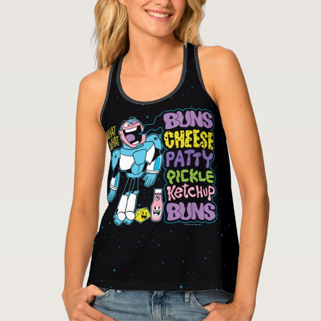 Teen Titans Go! | Cyborg Burger Rap Tank Top (Front)