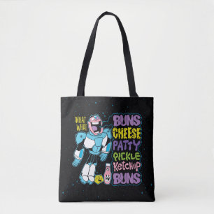 Teen Titans Go! Cyborg Burger Rap Tote Bag
