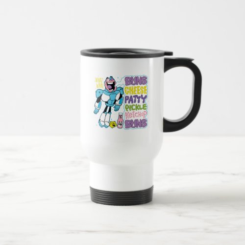 Teen Titans Go  Cyborg Burger Rap Travel Mug