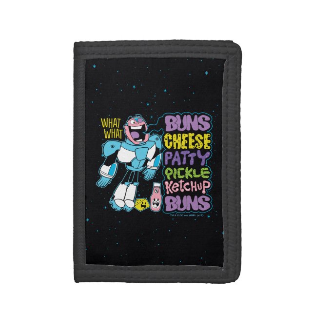 Teen Titans Go! | Cyborg Burger Rap Tri-fold Wallet (Front Vertical)