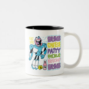 Teen Titans Go!   Cyborg Burger Rap Two-Tone Coffee Mug