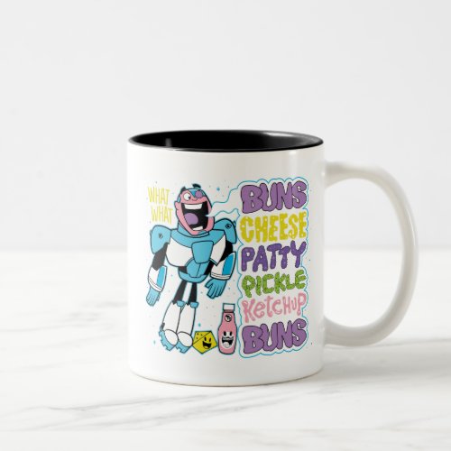 Teen Titans Go  Cyborg Burger Rap Two_Tone Coffee Mug