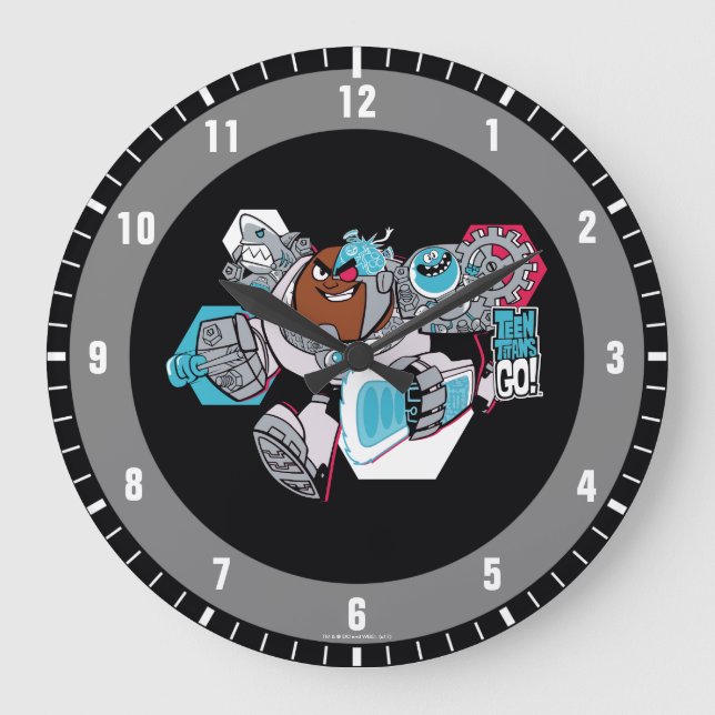 Teen Titans Go! | Cyborg's Arsenal Graphic Large Clock (Front)
