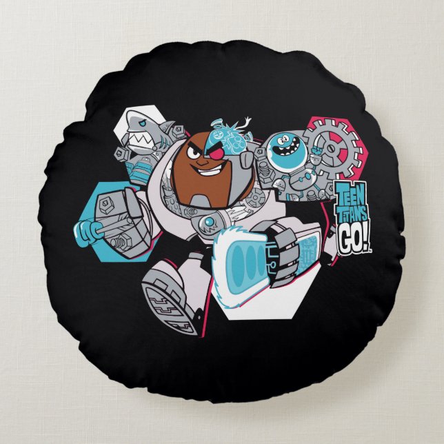 Teen Titans Go! | Cyborg's Arsenal Graphic Round Pillow (Front)