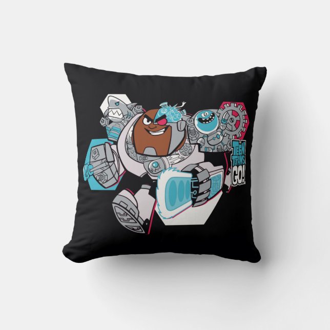Teen Titans Go! | Cyborg's Arsenal Graphic Throw Pillow (Front)
