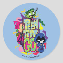 Teen Titans Go! | "Girls Girls" Animal Print Logo Classic Round Sticker
