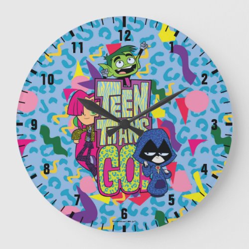 Teen Titans Go  Girls Girls Animal Print Logo Large Clock