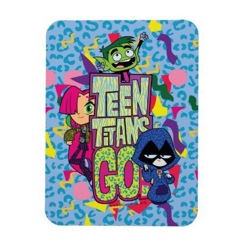 Teen Titans Go  Girls Girls Animal Print Logo Magnet