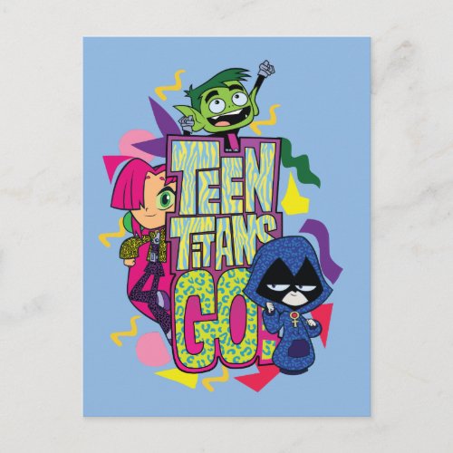 Teen Titans Go  Girls Girls Animal Print Logo Postcard