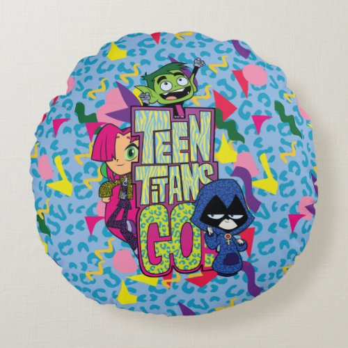 Teen Titans Go  Girls Girls Animal Print Logo Round Pillow