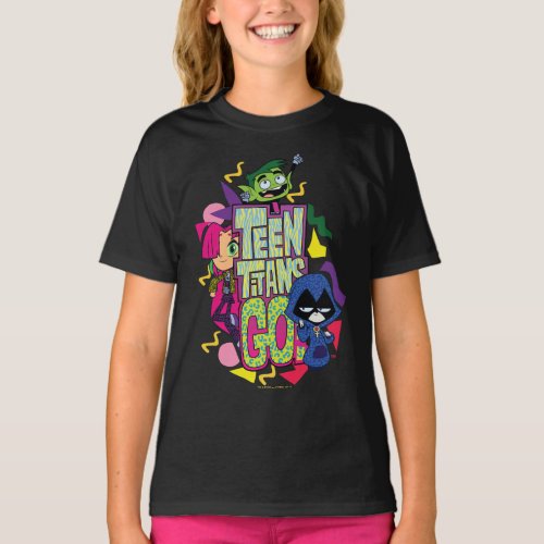 Teen Titans Go  Girls Girls Animal Print Logo T_Shirt