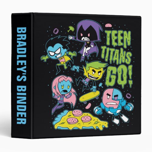 Teen Titans Go  Gnarly 90s Pizza Graphic 3 Ring Binder