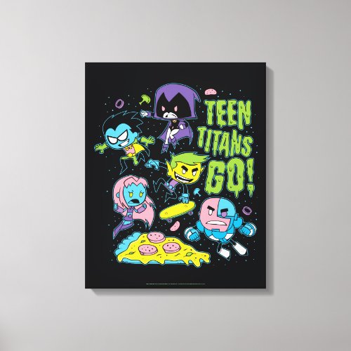 Teen Titans Go  Gnarly 90s Pizza Graphic Canvas Print