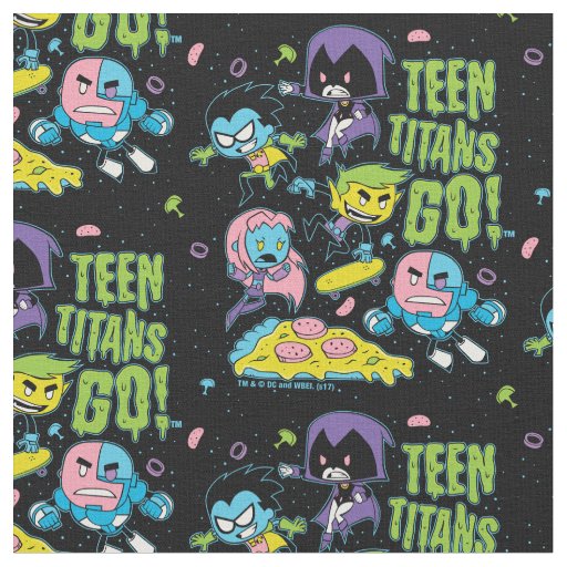 Teen Titans Go! | Gnarly 90's Pizza Graphic Fabric