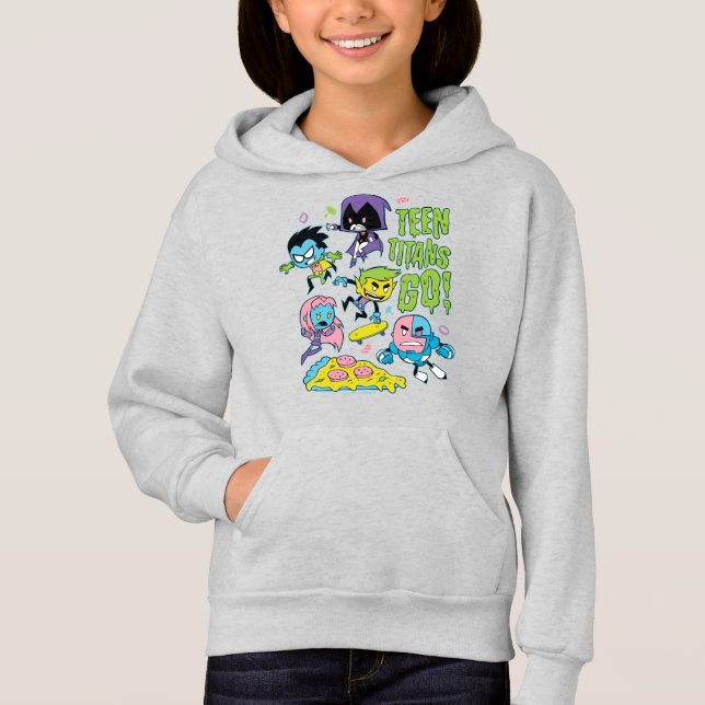 Teen Titans Go! | Gnarly 90's Pizza Graphic Hoodie (Front)