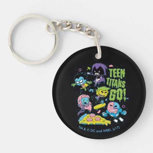 Teen Titans Go  Gnarly 90s Pizza Graphic Keychain