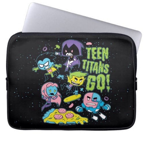 Teen Titans Go  Gnarly 90s Pizza Graphic Laptop Sleeve