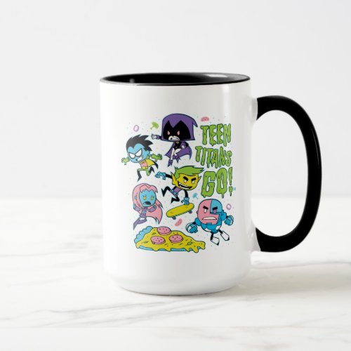Teen Titans Go  Gnarly 90s Pizza Graphic Mug