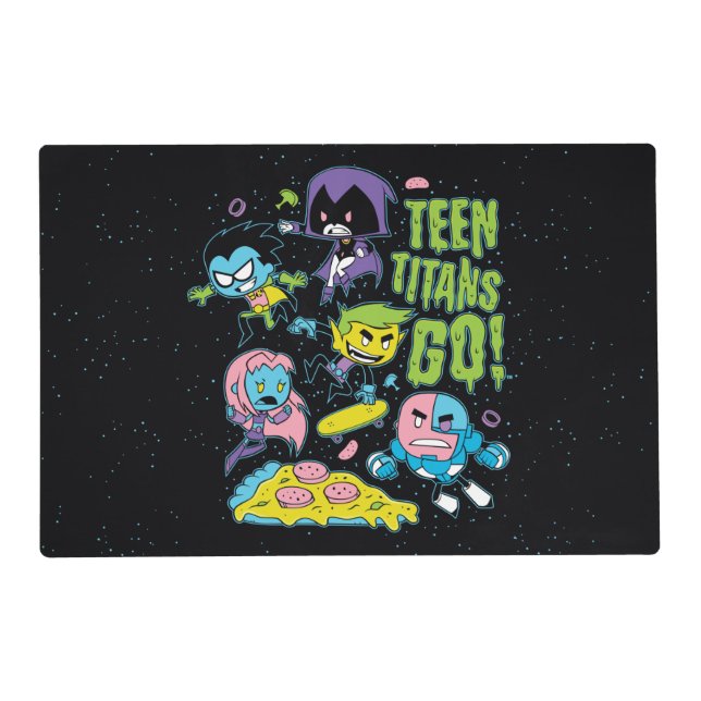 Teen Titans Go! | Gnarly 90's Pizza Graphic Placemat (Front)