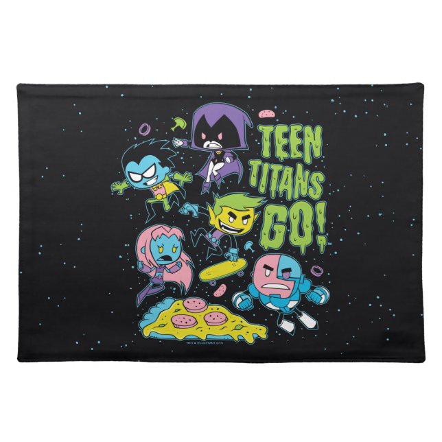 Teen Titans Go! | Gnarly 90's Pizza Graphic Placemat (Front)