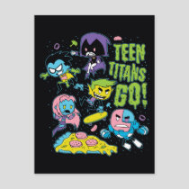 Teen Titans Go! | Gnarly 90's Pizza Graphic Postcard