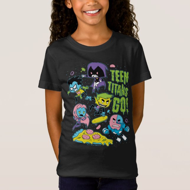 Teen Titans Go! | Gnarly 90's Pizza Graphic T-Shirt (Front)