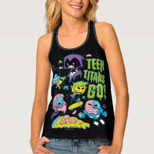 Teen Titans Go! Gnarly 90's Pizza Graphic Tank Top