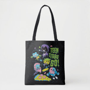 Teen Titans Go! Gnarly 90's Pizza Graphic Tote Bag