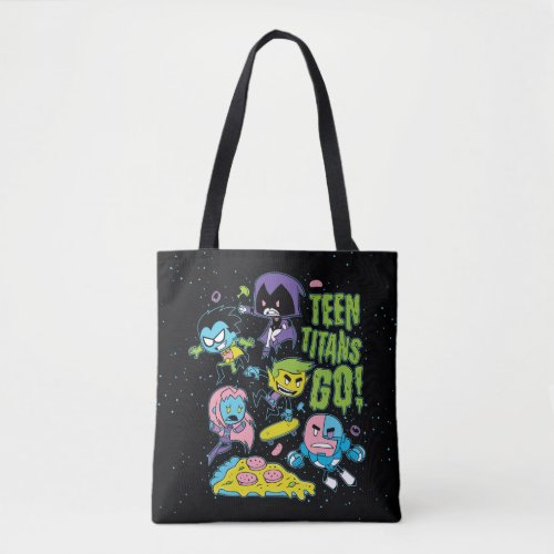 Teen Titans Go  Gnarly 90s Pizza Graphic Tote Bag