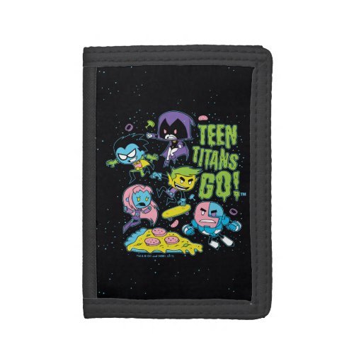 Teen Titans Go  Gnarly 90s Pizza Graphic Tri_fold Wallet