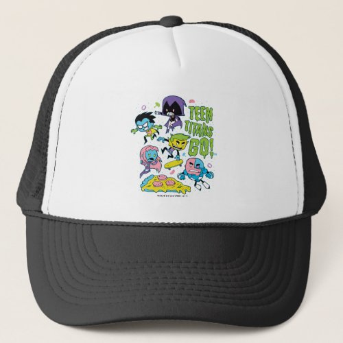 Teen Titans Go  Gnarly 90s Pizza Graphic Trucker Hat